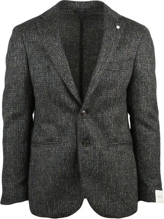 L.B.M. 1911 Textured Multicolor Rounded Jacket with Classic Button Closure