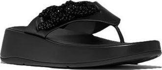 FitFlop F Mode Beaded Chain Toe Post Sandals in Black at Nordstrom, Size 11