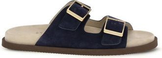 Brunello Cucinelli Blue Calf Leather Bos Taurus Flat Mens Sandals