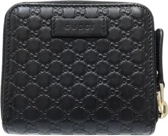Gucci Pre-owned Wallets, female, Black, Size: ONE SIZE Pre-owned Leather Wallet