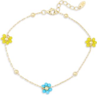 Argento Vivo Agate Cluster Station Chain Bracelet in Gold/yellow Jade at Nordstrom Rack