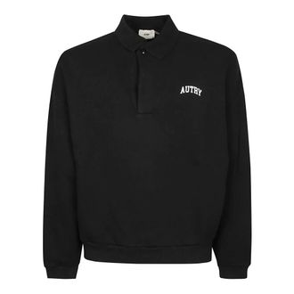 Autry Sweatshirts, male, Black, Size: M College Polo Sweatshirt