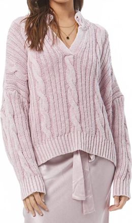 Young Fabulous & Broke Auckland V Neck Sweater In Antique Violet Mineral