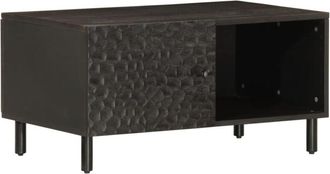 vidaXL Mesa De Centro Madera Maciza De Mango Negra 80x50x40 Cm Vidaxl