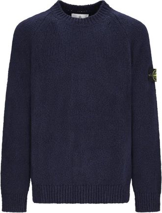 Stone Island Ronde Hals - Heren - Ronde hals truien - Blauw - L - Wol - Truien & Vesten