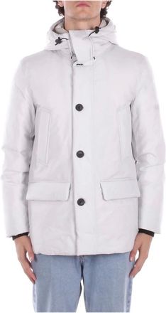 Woolrich Jassen, Heren, Grijs, M, Polyester, Giubbotto con cappuccio