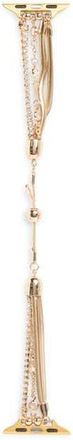 Nordstrom Rack Crystal Chain Apple Watch Watchband in Clear- Gold at Nordstrom Rack