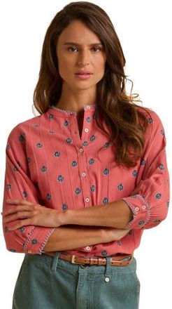 Brakeburn Sara 3/4 Sleeve Round Neck Shirt in Pink at Nordstrom, Size 16