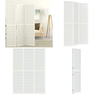 vidaXL Divisorio Pieghevole 3 Pannelli Stile Giapponese 120x170 Bianco - Divisore pieghevole - Design giapponese