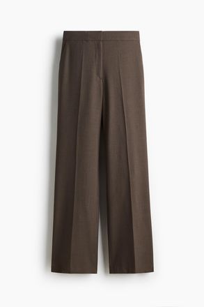 H&M Hose mit geradem Bein und B&uuml;gelfalten - Brown