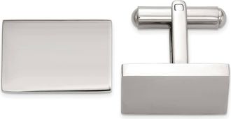 Diamond2Deal Stainless Steel Polished Rectangle Cuff Links