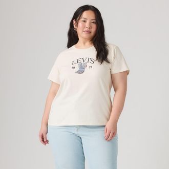 Levi's Plus T-shirt met ronde hals, korte mouwen en motief vooraan