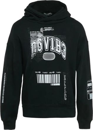 Dolce & Gabbana Felpa con stampa e cappuccio - Nero