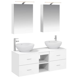 vidaXL Juego De Muebles De Ba&ntilde;o 5 Pcs Blanco Vidaxl