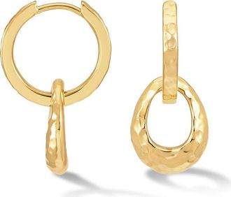 Dower & Hall Entwined Oval Huggie Hoops in Yellow Gold Vermeil at Nordstrom