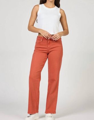 Dear John Denim Taylor Mid Rise Straight Leg Jean In Burnt Brick