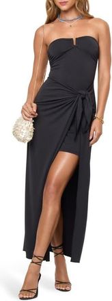 L*Space Noah Strapless Cover-Up Maxi Dress in Black at Nordstrom, Size X-Small