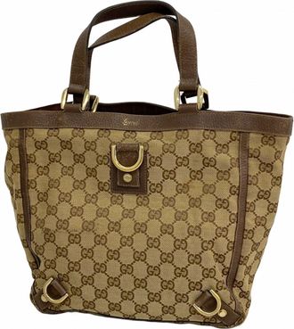 Gucci Brown Canvas Tote Bag (Pre-Owned)