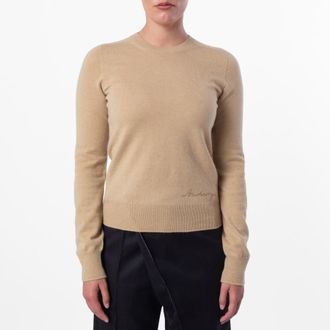Burberry Embroidered Logo Cashmere Sweater, Size XX-Small