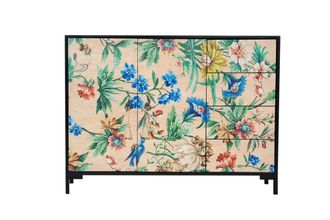 Really Nice Things Aparador bajo 2 puertas 4 cajones MDF estampado floral