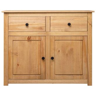 Berkfield Home Sideboard 93x40x80 cm Solid Pinewood Panama Range in Brown | Size: 93 x 40 x 80 cm