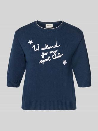 Max Mara Regular Fit Strickshirt aus Baumwoll-Mix Modell WKDFIACRE in Dunkelblau, Gr&ouml;&szlig;e XXL