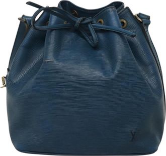 Louis Vuitton Petit Noé Blue Leather Shoulder Bag (Pre-Owned)