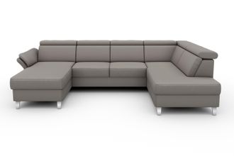Sit&more Wohnlandschaft &raquo;Vincenzo U-Form&laquo; inklusive Kopfteilverstellung, wahlweise mit Bettfunktion, Bettkasten
