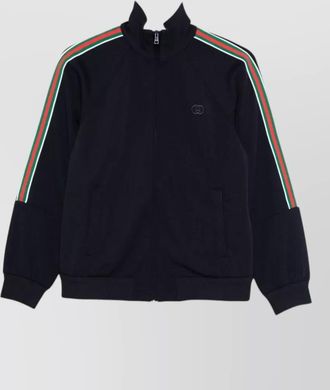 Gucci technical jersey high-neck ribbed-trim bomber jacket