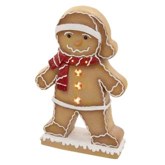 ECD Germany Ecd Germany Decorazione Natalizia A Forma Di Omino Di Pan Di Zenzero A Led Figura Decorativa Luminosa Di Natale 76 Cm Con Berretto E Sciarpa Funzionam