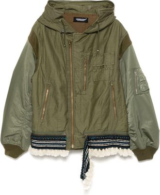 Undercover bead embellishment jacket - men - Cotton/Polyester/Rayon - 4 - Green