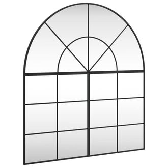 Berkfield Home Wall Mirror Black 100x110 cm Arch Iron