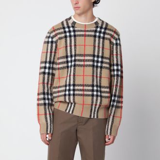 Burberry Sand beige cashmere check sweater