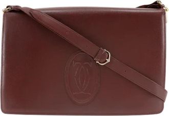 Cartier Tweedehands leren schoudertassen - Dames - Vintage Schoudertas - Bruin - ONE Size - Leer - Vintage