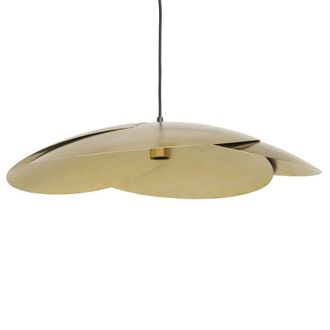 Maisons du monde L&aacute;mpara de techo con flores de metal dorado brillante 57x12 cm