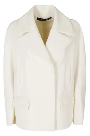 Federica Tosi Boxy Short Coat with Maxi Lapel and Flap Pockets
