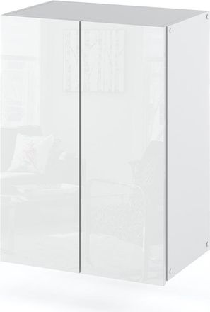 OEM Mobiletto Da Bagno Sospeso, Bianco Lucido, 40 Cm, Colonna Da Bagno, Mobiletto Da Bagno