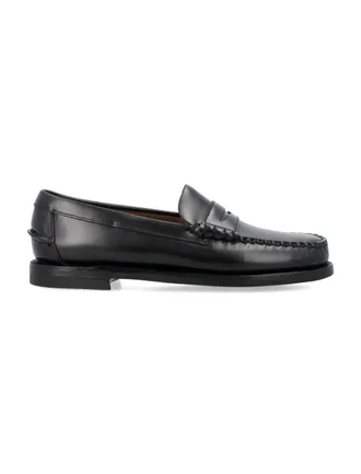Sebago Black Classic Dan Hand-Stitched Leather Penny Loafer