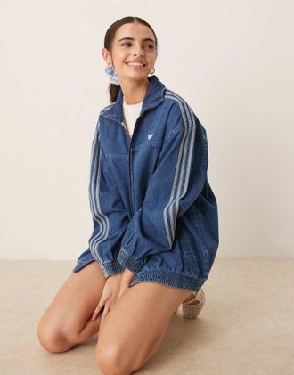 adidas Originals Top sportivo in denim blu-Blu navy