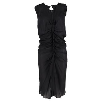 Isabel Marant Isabel Marant midi-jurk met ruches in zwarte zijde
