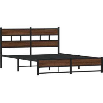 vidaXL Estructura de cama sin colchón metal marrón roble 160x200 cm Vidaxl