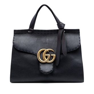 Gucci Pre-owned Gucci Small GG Marmont Grained Calfskin Top Handle Satchel Ladies F6FFCNIRZDPZD0N5