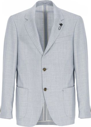 Lardini Light Blue Wool Single Breasted Blazer