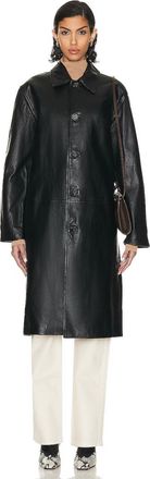 Nili Lotan New Season Black Leather Coat/Jacket Size S