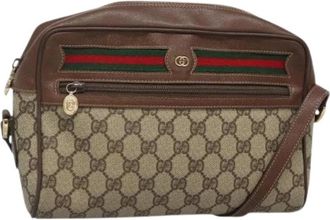 Gucci Pre-owned Leren Crossbodytas - Dames - Vintage Schoudertas - Beige - ONE Size - Leer - Vintage