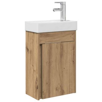 vidaXL M&oacute;dulo De Ba&ntilde;o Con Grifer&iacute;a Roble Artesanal 40,5 X 22,5 X 62 Cm Vidaxl