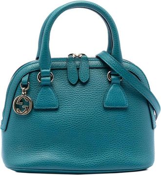 Gucci Pre-owned Mini Bags, female, Blue, Size: ONE SIZE Pre-owned Leather Top Handle Bag