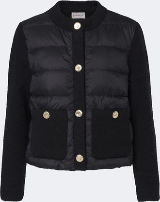 Moncler Down-paneled wool-blend cardigan