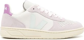 Veja V-10 panelled leather sneakers - men - Rubber/Bovine Leather (top grain)/Recycled Polyester - 37 - Purple