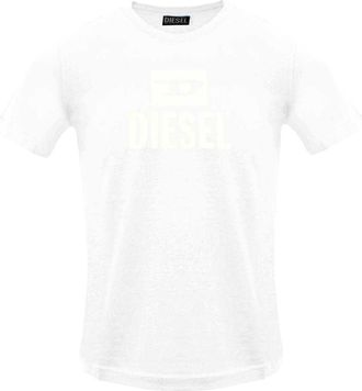 Diesel Heren Monotone Logo T-Shirt (Helder wit)